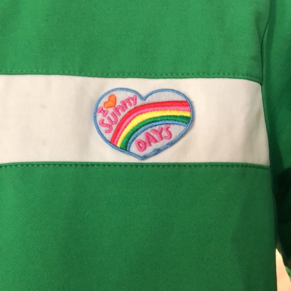 Self-esteem size large green with white stripes jacket
19 1/2 armpit to armpit